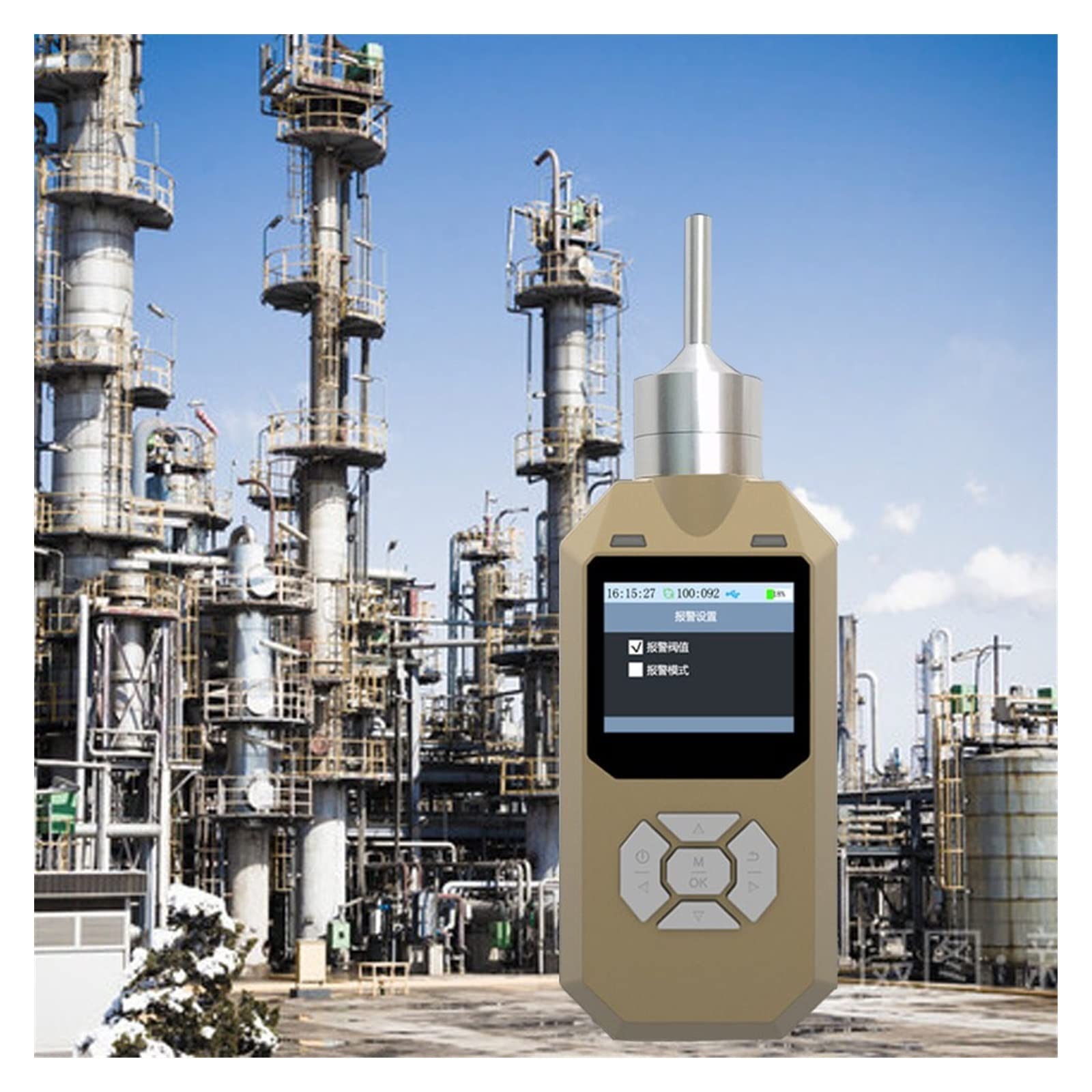 Detector de Gas, Detector de Gas, Detector O3, Detector de Fugas de Gas por Bombeo de ozono, Monitor de ozono con de Alarma, analizador de Gas, Sensor de Gas Profesional(1000ppm)