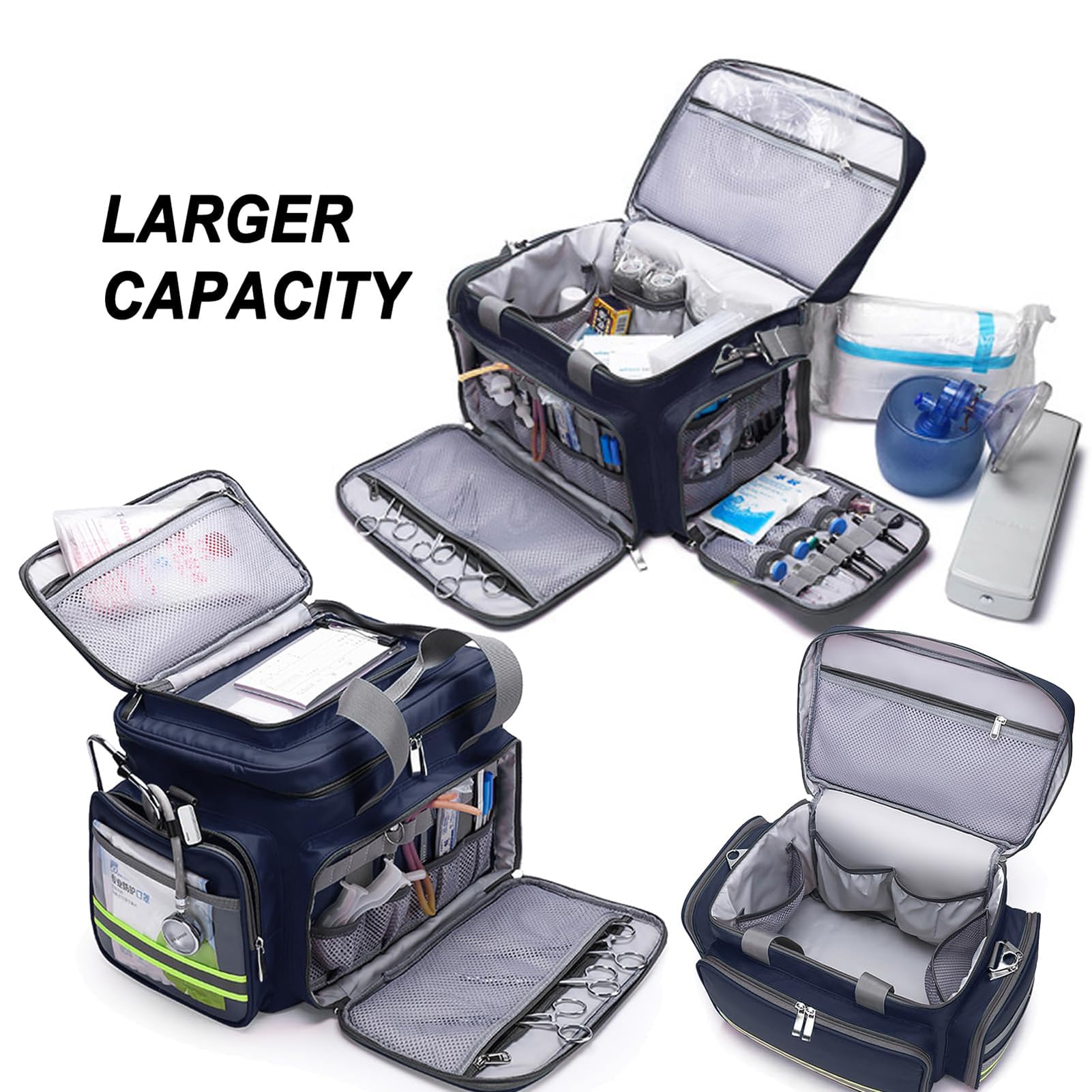 Kits De Primeros Auxilios Emergencia Vacíos, Impermeable Resistente a La Tira Reflectante Bolsa Primeros Auxilios Gran Capacidad Para Viajar, Automóvil, Lugar De Trabajo Y Al Aire Libre (solo Bolsa)