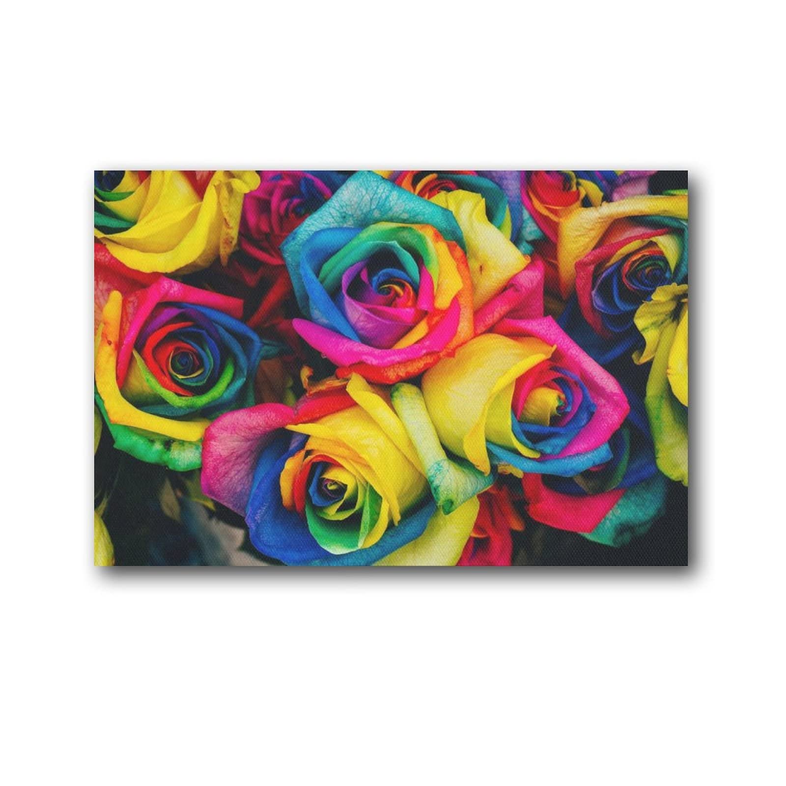 Bsmy Unframe-Style Lgbt Rainbow Flag Pride Month Inclusion Equality Disversity Poster Canvas Painting Poster Wall Art Decorative Picture Prints Modern Decor 20X30inch(50X75cm)