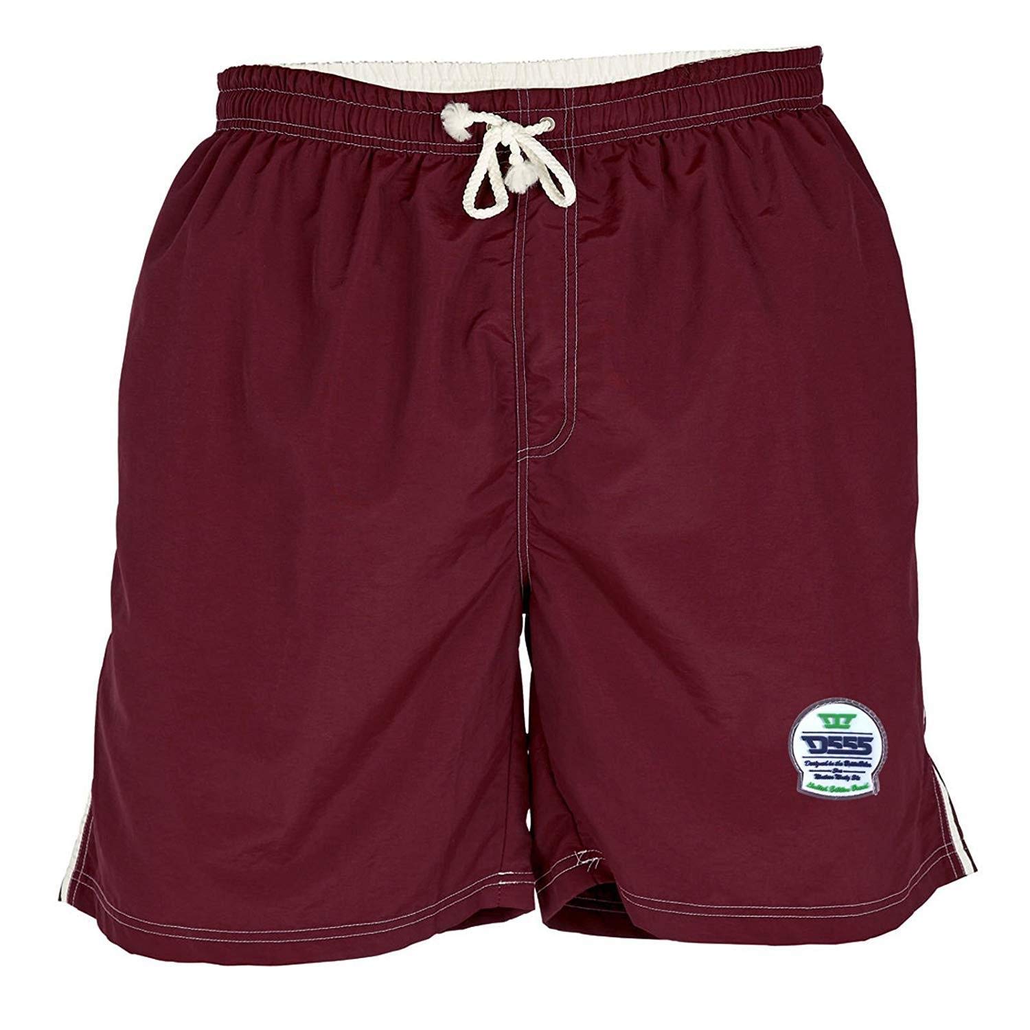 D555 Yarrow- Full Length Swim Short in Burgundy in 5XL