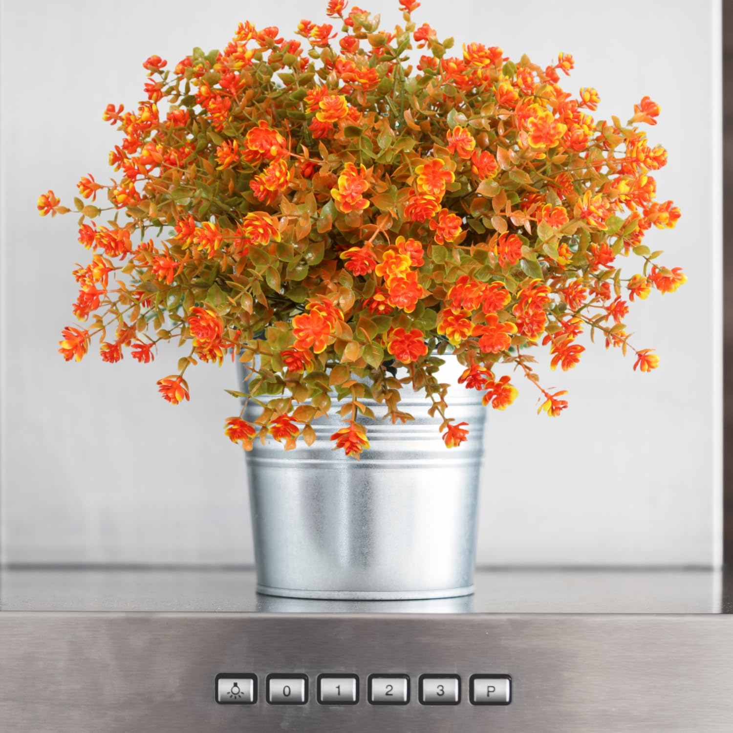 Fleur Mariage Artificielle Decoration Roses 2 Pièces Orange Boule De Fleurs Artificielles Pour