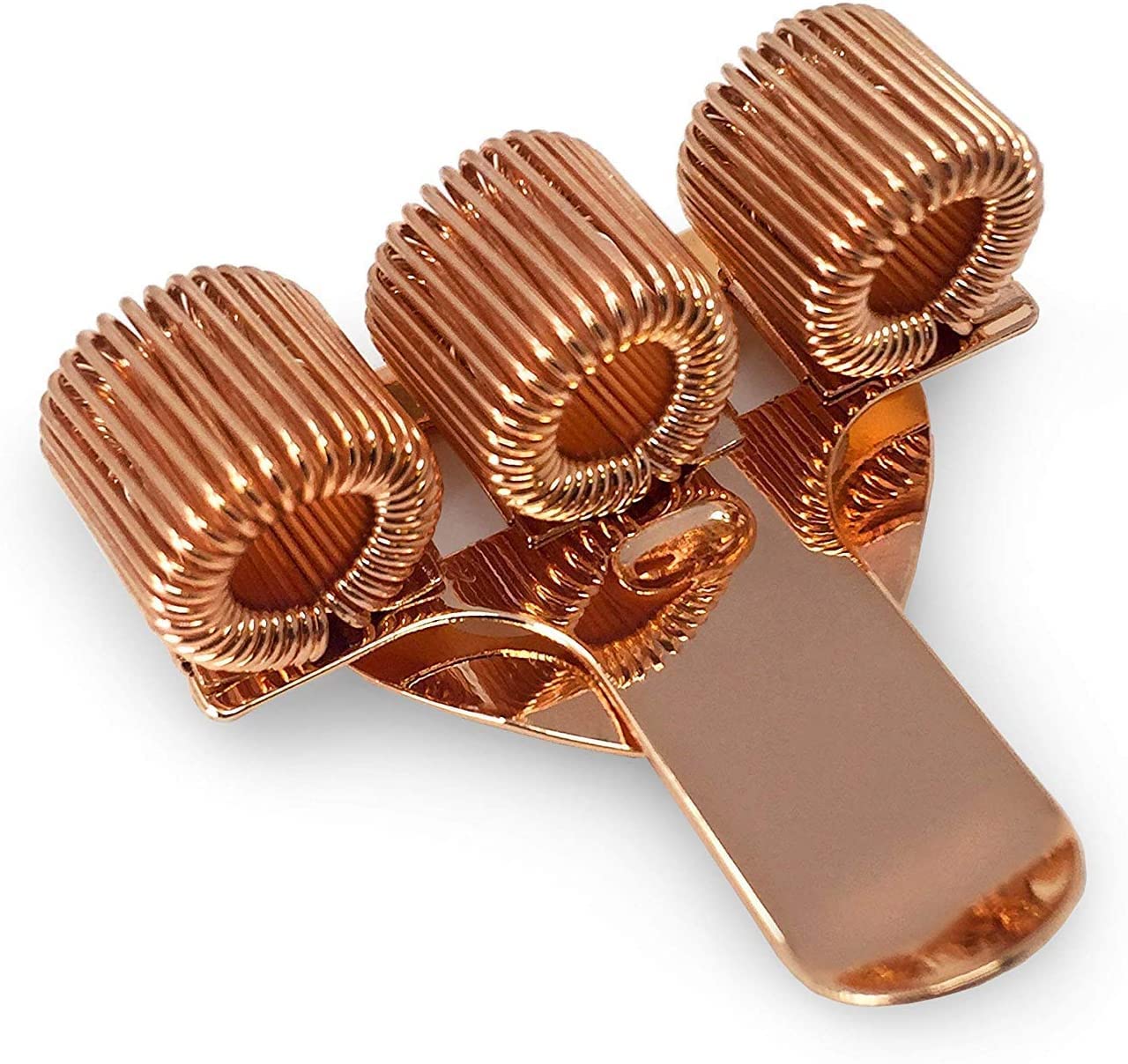 Ashton and Wright - Triple Metal Pen Holder with Pocket Clip - Ideal for Doctors/Nurses/Pilots - Single - Rose Gold