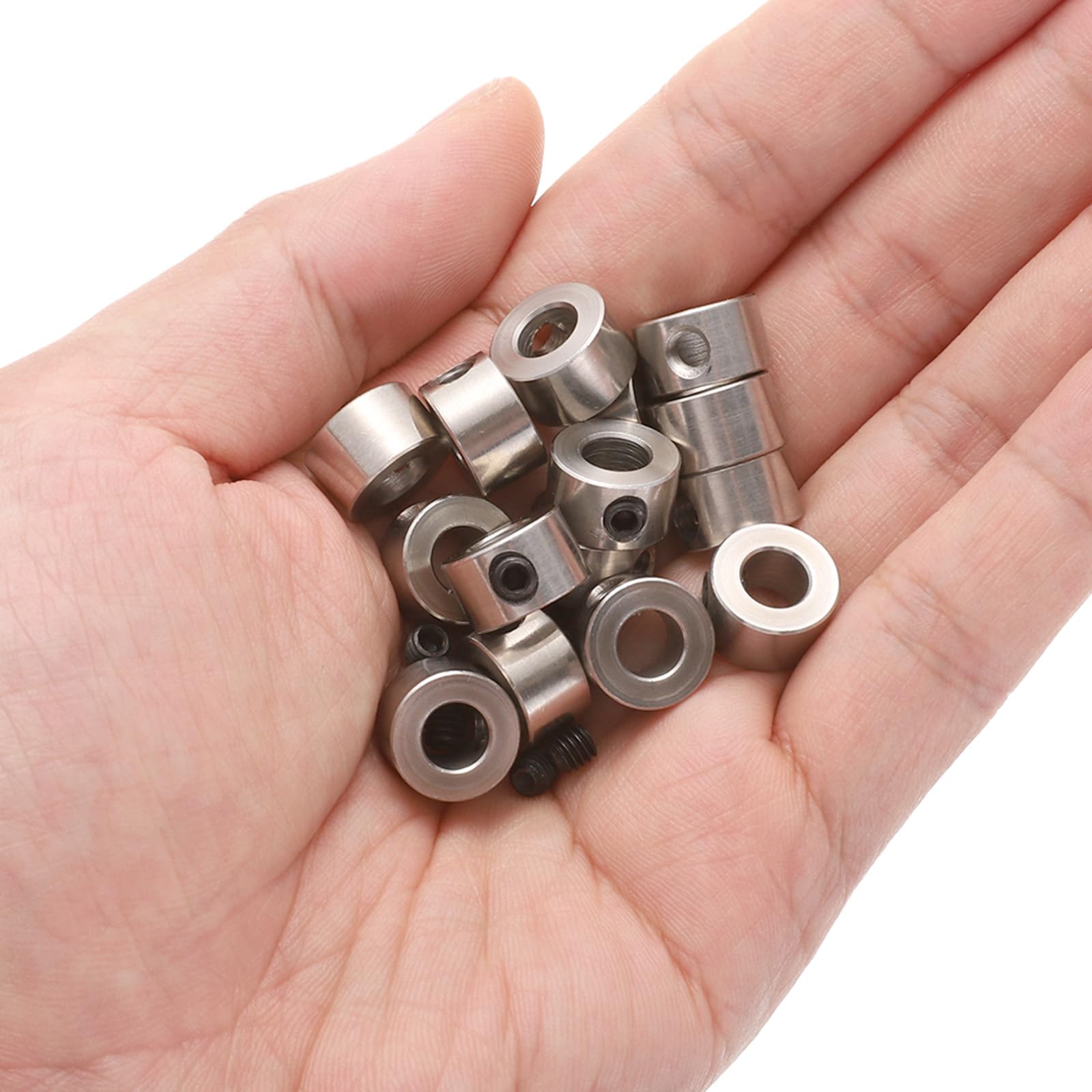 sourcing map Lot de 15 colliers à vis de 6 mm, diamètre extérieur 12 mm, largeur 7 mm, colliers d'arrêt de forage en acier inoxydable