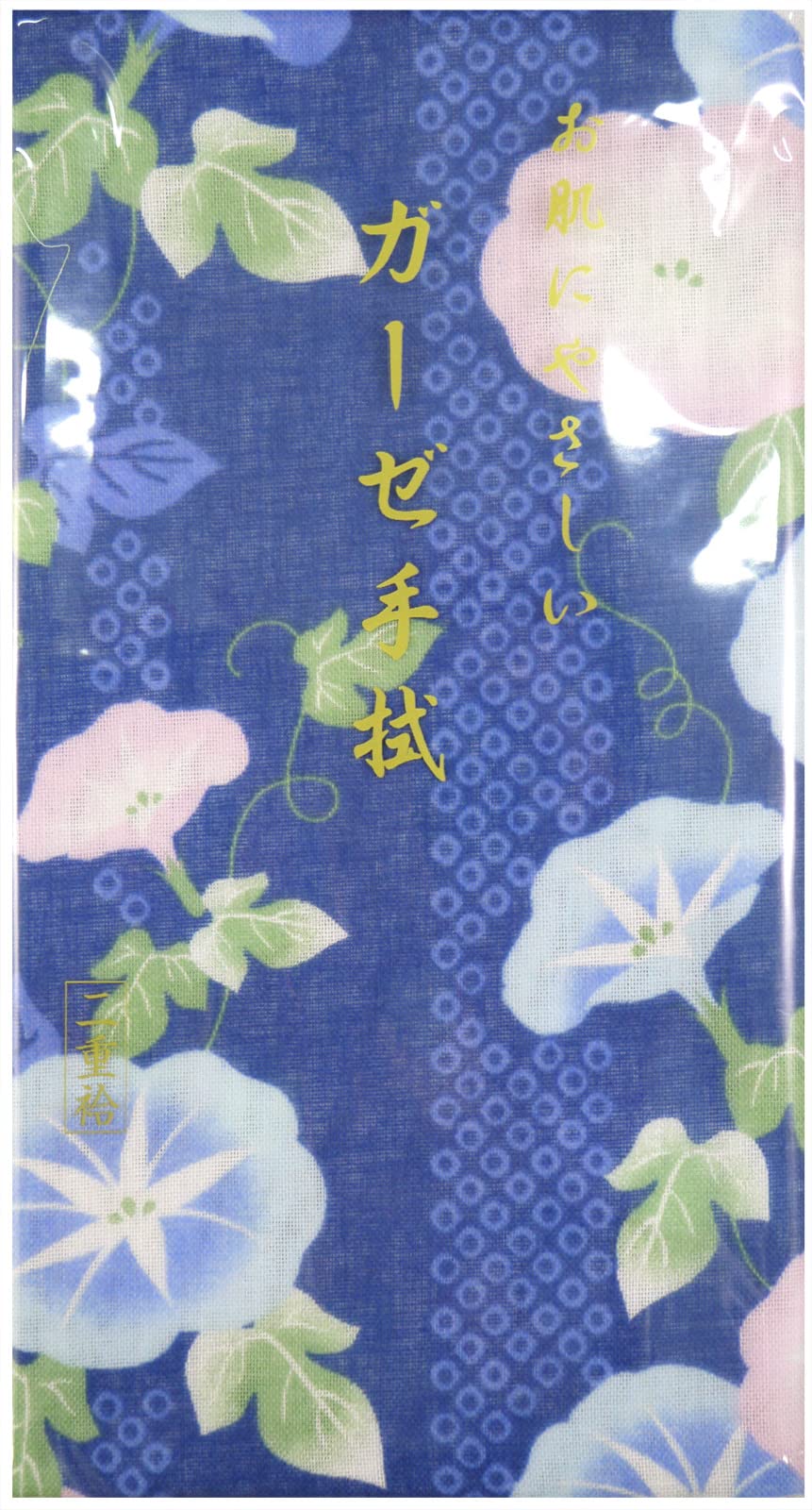 Navy Gauze Tenugui, Japanese Traditional Towel, Morning Glory (Navy)