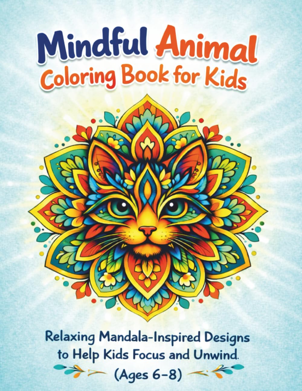 Mindful Animal Coloring Book for Kids: Relaxing Mandala-Inspired Designs to Help Kids Focus and Unwind (Ages 6–8)