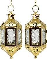 Vista 14 de Vela Lanterns Farol lámpara portavelas decorativo marroquí colgante de 11.5 pulgadas, portavelas de té para interiores y exteriores, para patio