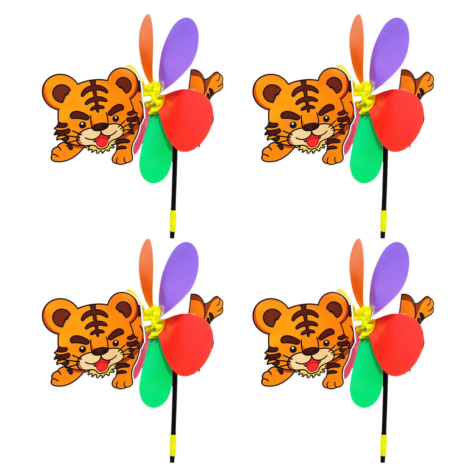 Hrtyvhin H 4Pack Animal Windmills Colorful Outdoor Garden Decoration Colorful Wind Spinner For Kids And Adults Cartoon Animal Windmills