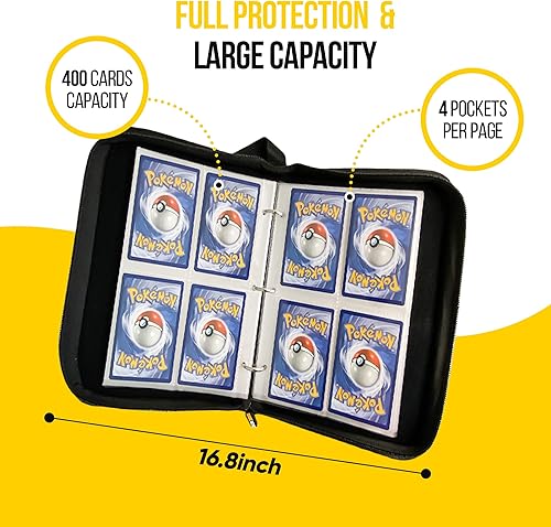 Miniatura 4 de Game Depot Carpeta de tarjetas para carpeta de tarjetas Pokémon 4 bolsillos 400 bolsillos con 50 fundas extraíbles