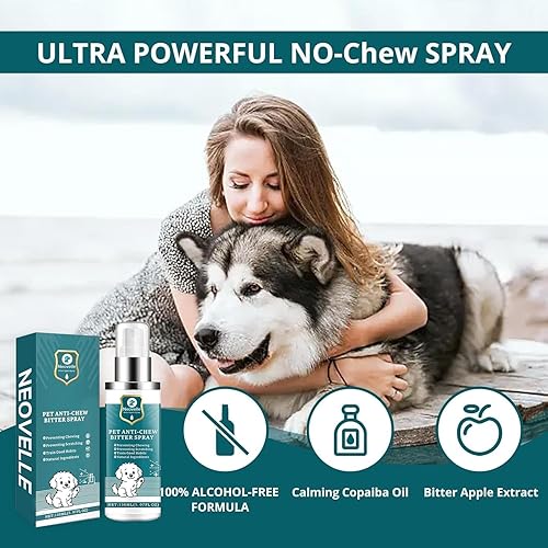 Miniatura 3 de Spray amargo de manzana para que los perros dejen de masticar, el espray disuasorio para perros protege eficazmente la seguridad de muebles,