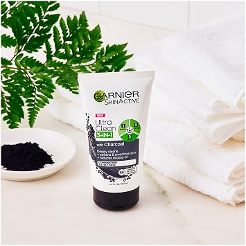 Garnier SkinActive Charcoal 3 in 1 Face Wash, Scrub and Mask, 4.4 fl. oz.