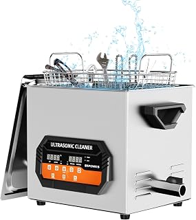 Enpowiks Ultrasonic Cleaner 11L 240W Digital Ultrasonic Cleaning Machine with Upgraded Degassing & Gentle Mode, 40kHz, with Heater & Timer for Tools, Jewelry, Watches, Glasses, Dentures, Small Parts