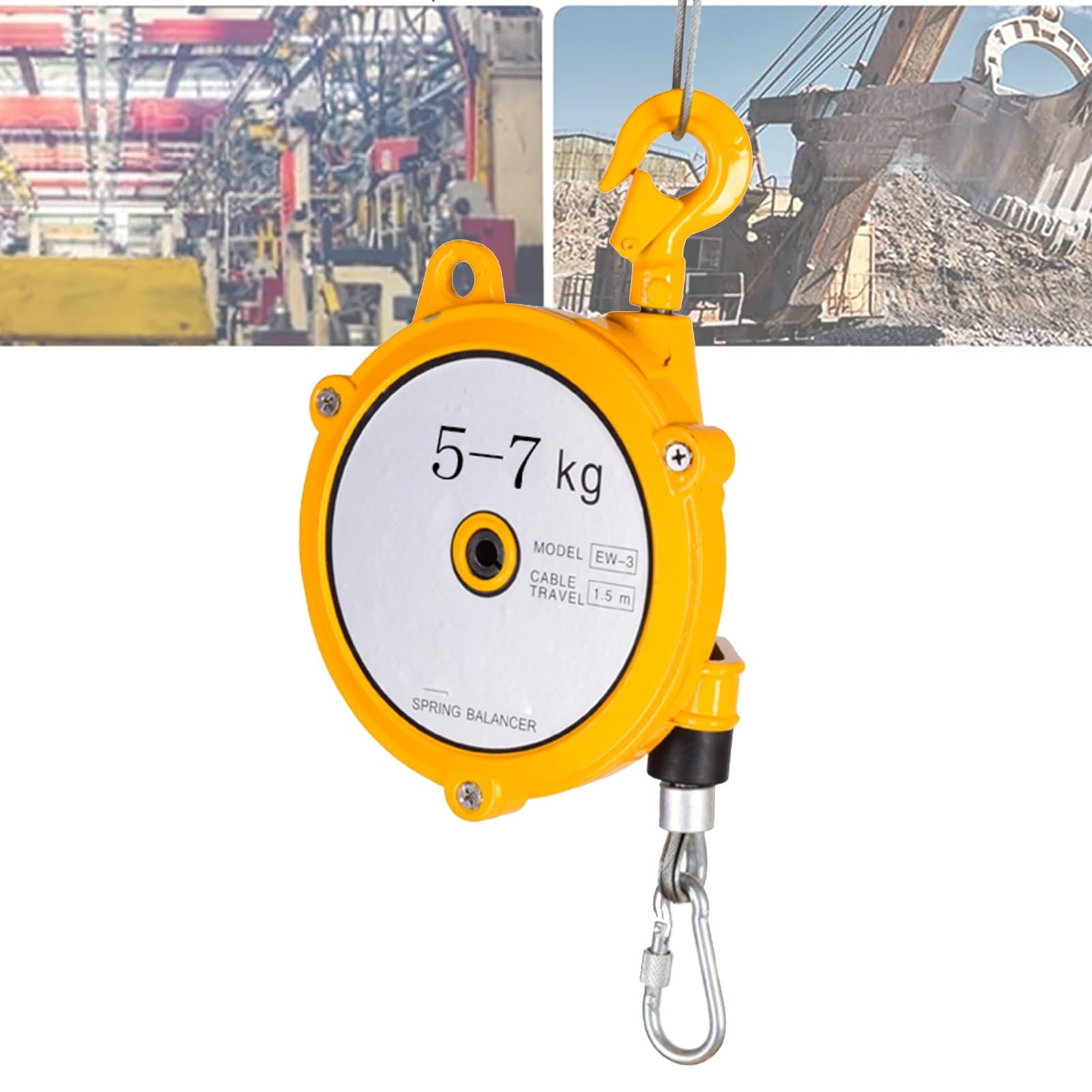 WEKONUMEX Retractable Spring Balancer, Spring Balancer 1.5m Retractable Self-Locking Multiple Weight Capacities(5-7kg)