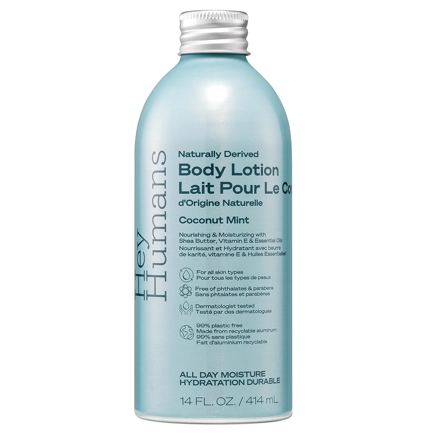 Hey Humans Moisturizing Body Lotion with Natural Ingredients - Coconut Mint & Shea Butter | Vegan, Cruelty Free, 14 fl. oz