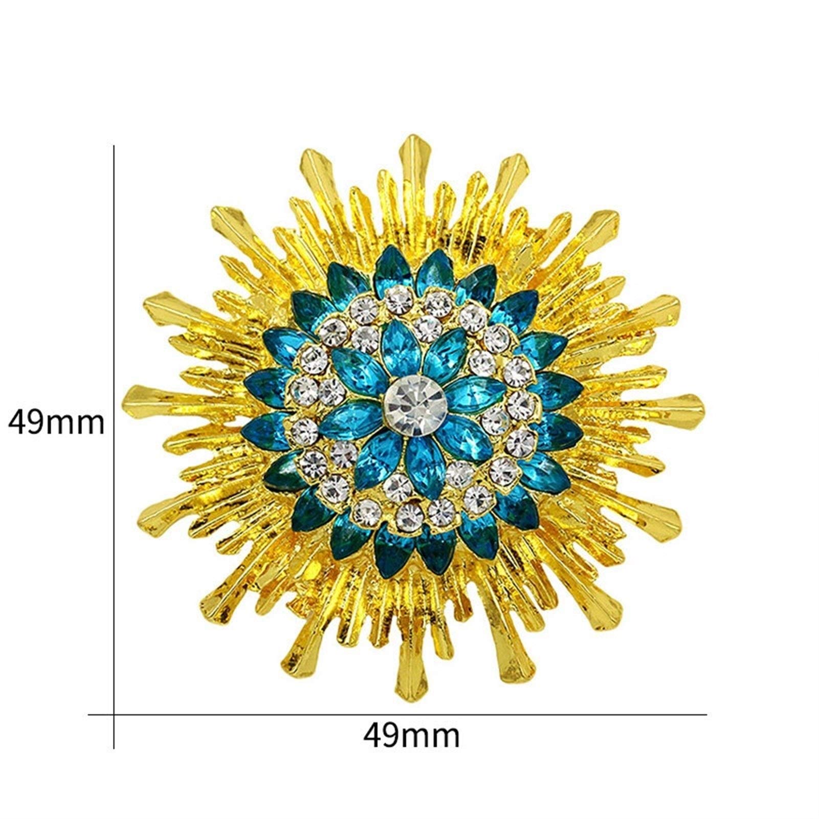 RWRAPS Brosche mit Kristall-Strasssteinen, Sonnenblumen-Broschen für Damen, Kleidungsaccessoires, goldfarben plattiert