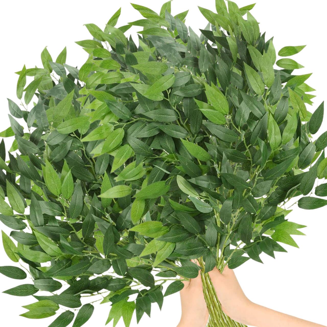 Yeahlee Green 24Pcs Artificial Italian Ruscus Ery Stems 25In Artificial Ery Foliage Ornaments For Living Room Artificial Leaves For For Home Decor & Kitchen Decor & Wedding Bouquet