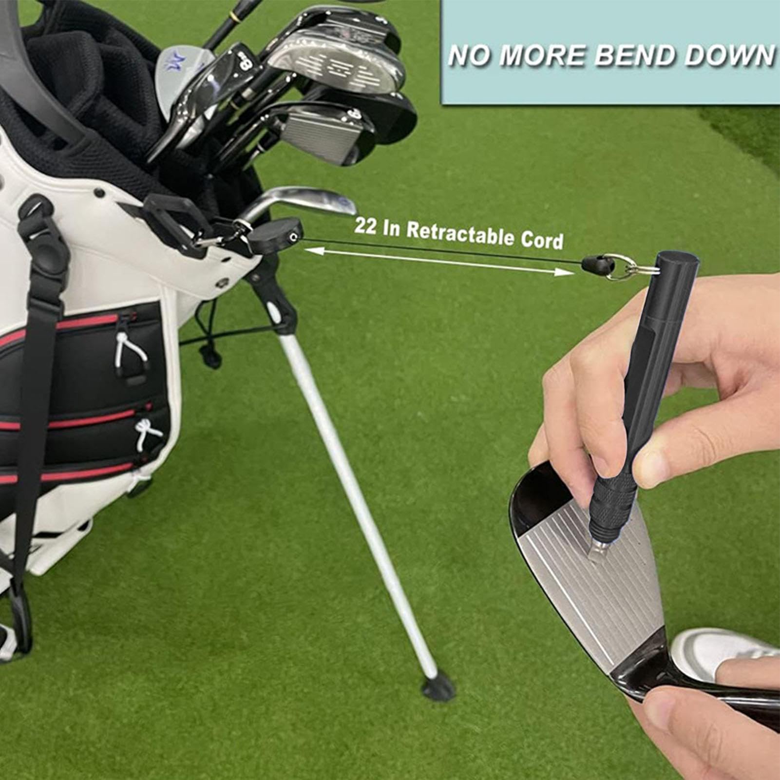 Golf-Rillenschärfer, 3-in-1-Werkzeug for Nachrillen, Aluminiumlegierung, bester Golfschläger-Rillenschärfer mit drei Ersatzköpfen, Golfschläger-Wartungswerkzeug for Keilrillen verschiedener Größen/561