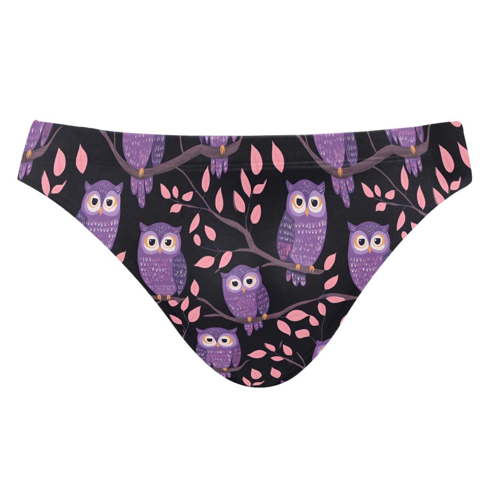 Cute Owl Mens Swimwear Swim Briefs Bikini Swimsuit for Summer Beach L B0404944