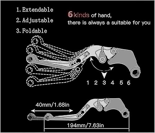 Miniatura 5 de MAZMER Brake Lever for Yamaha XT660X 2004-2017 XT660 XT 660 X 660X 2005 2006 2007 2008 2009 Motorcycle Brake Clutch Levers Handlebar Hand Grips