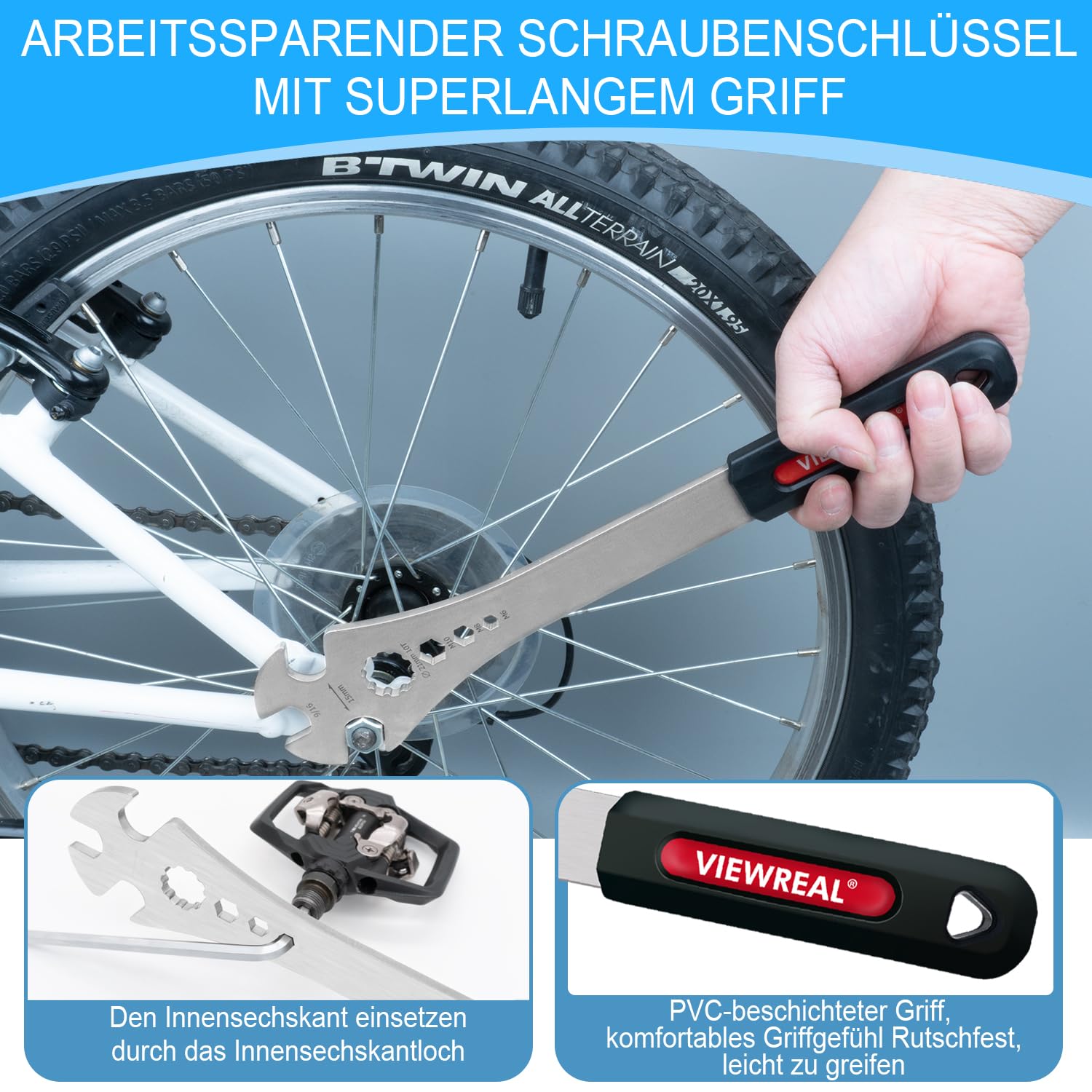 HOUSON Clé à Pédale Multifonction Pour Vélo De Route Et VTT – 6
