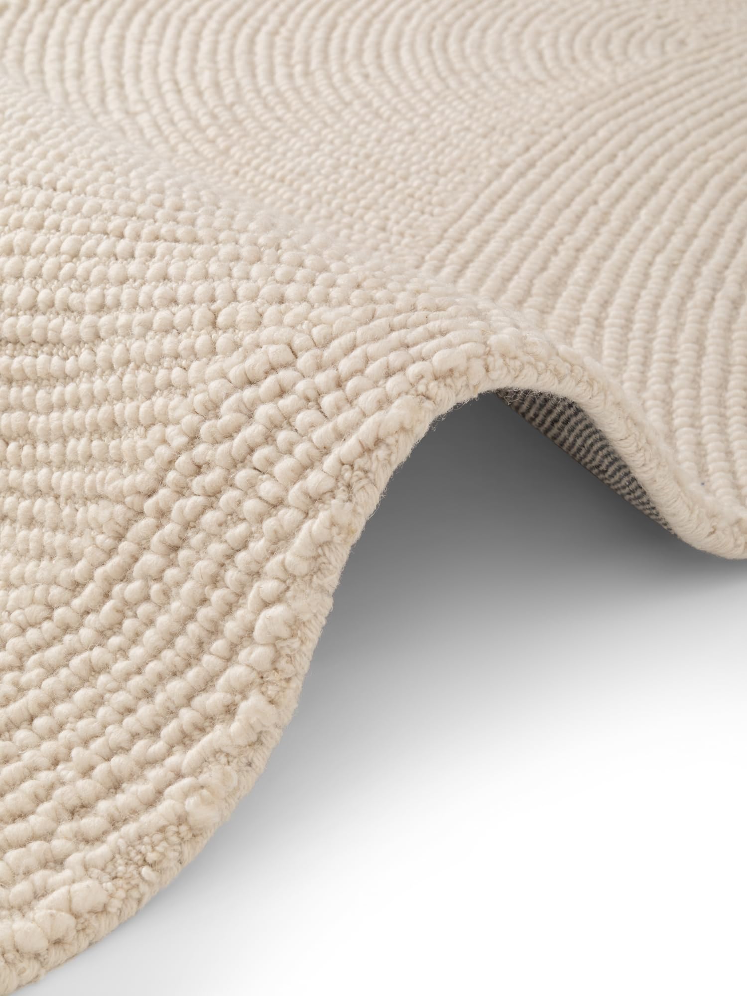 Hanse Home Wollteppich Calmio - Natur Wohnzimmerteppich - Handgetuftet - Hygge Skandi, Boho Läufer Wolle für Wohnzimmer, Schlafzimmer, Esszimmer, Flur - Natur Weiß, 80x300cm