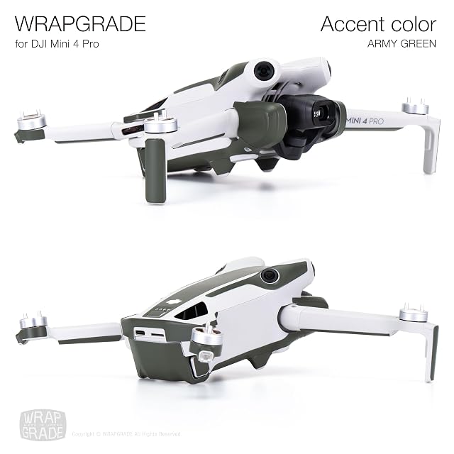 Foto 5 de 6 de Wrapgrade Skin Compatible con DJI Mini 4 Pro - Accent Color (Army Green)