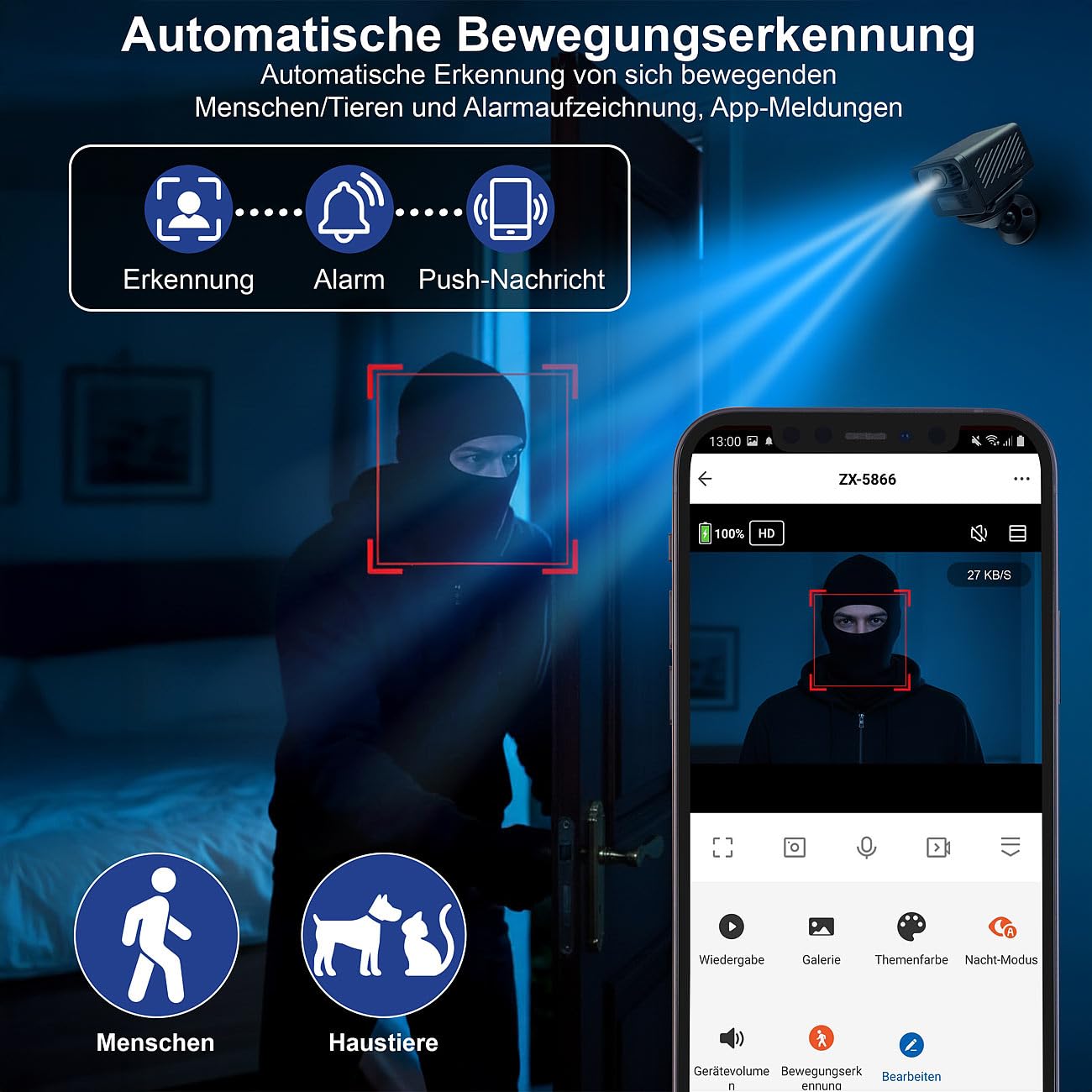 7links microcamera: Set di 2 Mini telecamere IP 2K, IPC-910, Wifi dual band, visione notturna (camera con batteria, telecamera di sorveglianza a batteria, SD)
