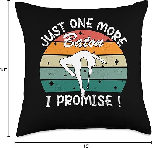Miniatura 4 de Cool majorette baton twirling gifts Just one Promise-Baton Twirler Gymnastics Throw Pillow, 18x18, Multicolor