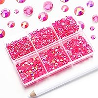 Vista 2 de 3000 diamantes de imitación de parte trasera plana, diamantes de imitación AB de parte trasera plana rosa claro para manualidades, gemas