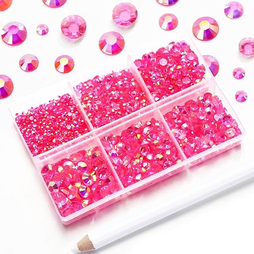 Miniatura 2 de 3000 diamantes de imitación de parte trasera plana, diamantes de imitación AB de parte trasera plana rosa claro para manualidades, gemas de