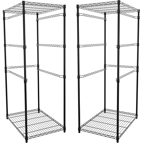 SafeRacks 2 Pack 5-Tier Steel Tote Rack - Maximize Space, Declutter, Organization, NSF Certified, Bin Storage for Garage, Pantry, Kitchen, Workspace, 5 Shelves, 31″ x 23″ x 68″, Black