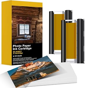 2 Ink Cartridges + 80 Sheets 4x6 Photo Paper Set Compatible with Dock Plus & Dock Plus ERA Photo Printer Cartridge PHC-80.
