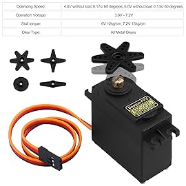 4-Pack Servo Motor MG995 Control Angle180 Metal Gear Servo 13KG Digital High Speed Torque Servo Motor for DIY Smart Robot Toys RC Toy Car Model Helicopter RC Boat
