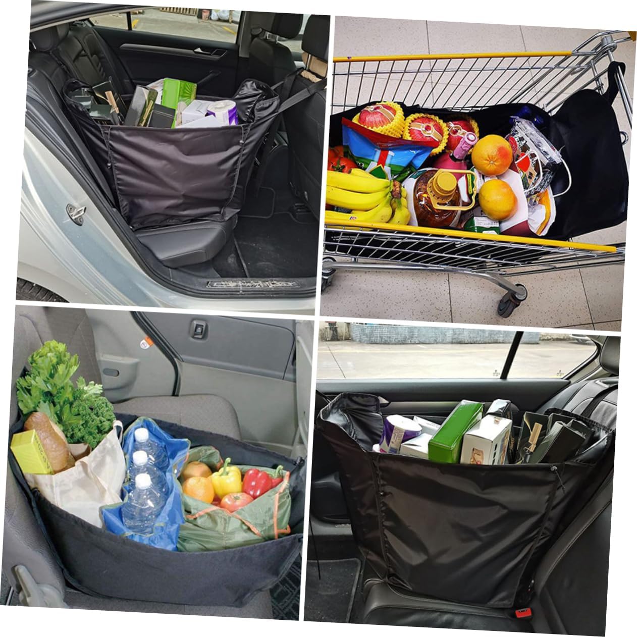OUNONA Car Sundries Storage Bag Capacity Vehicle Organizer Folding Shopping Bag for Family Use Easy to Cars Design