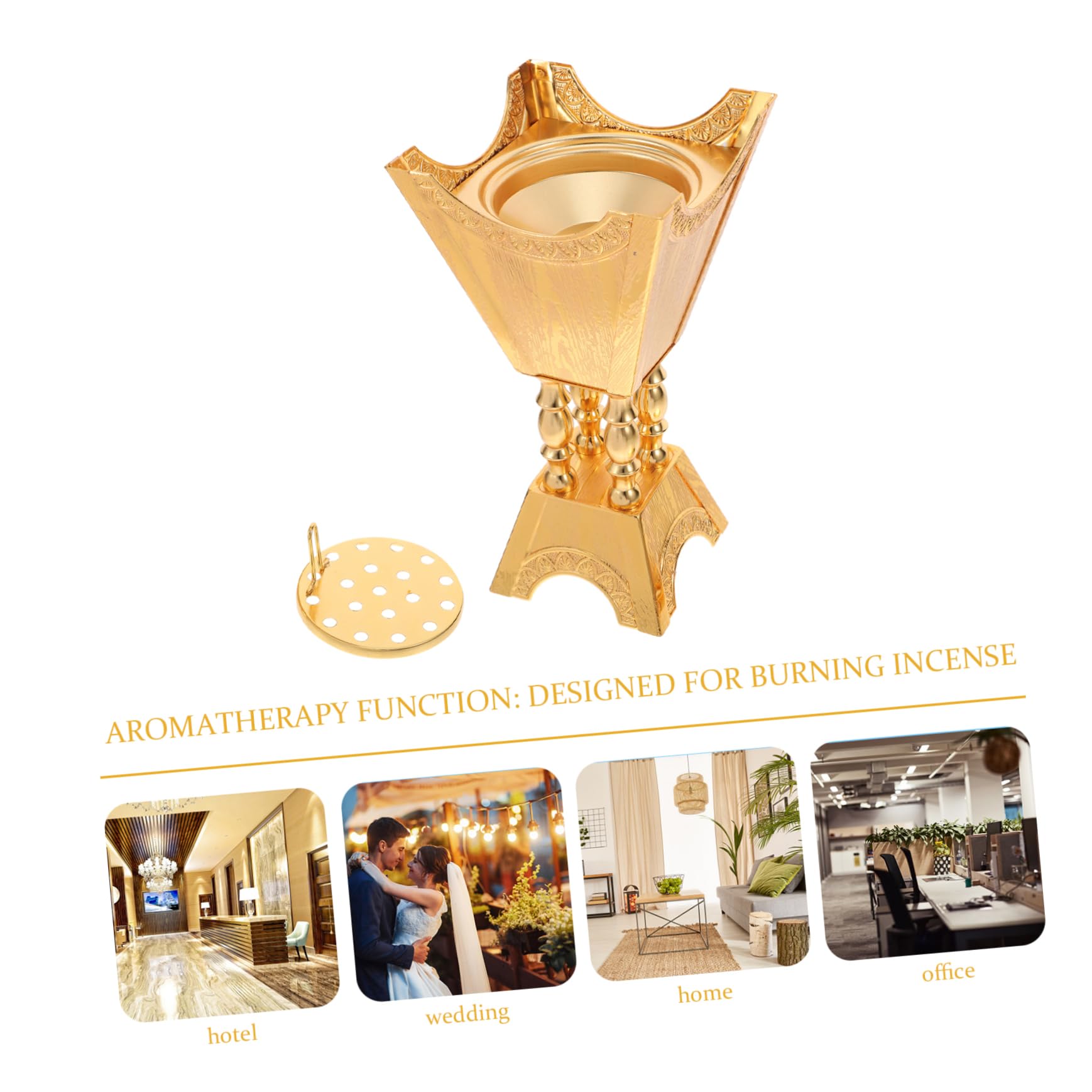 ULTECHNOVO Weihrauch Arabisch Räuchergefäß mit Elegantem Design aus Zinklegierung Aromatherapie Brenner für Meditation und Spa für Büro und Zuhause