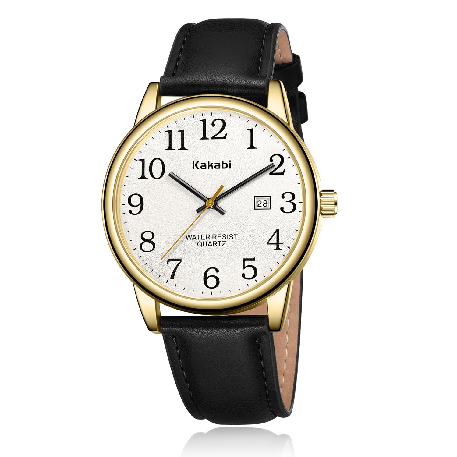Watch for Men Easy Reader Unisex Analog Quartz Waterproof Wristwatch with Date and Leather Band Casual Simple Fashion