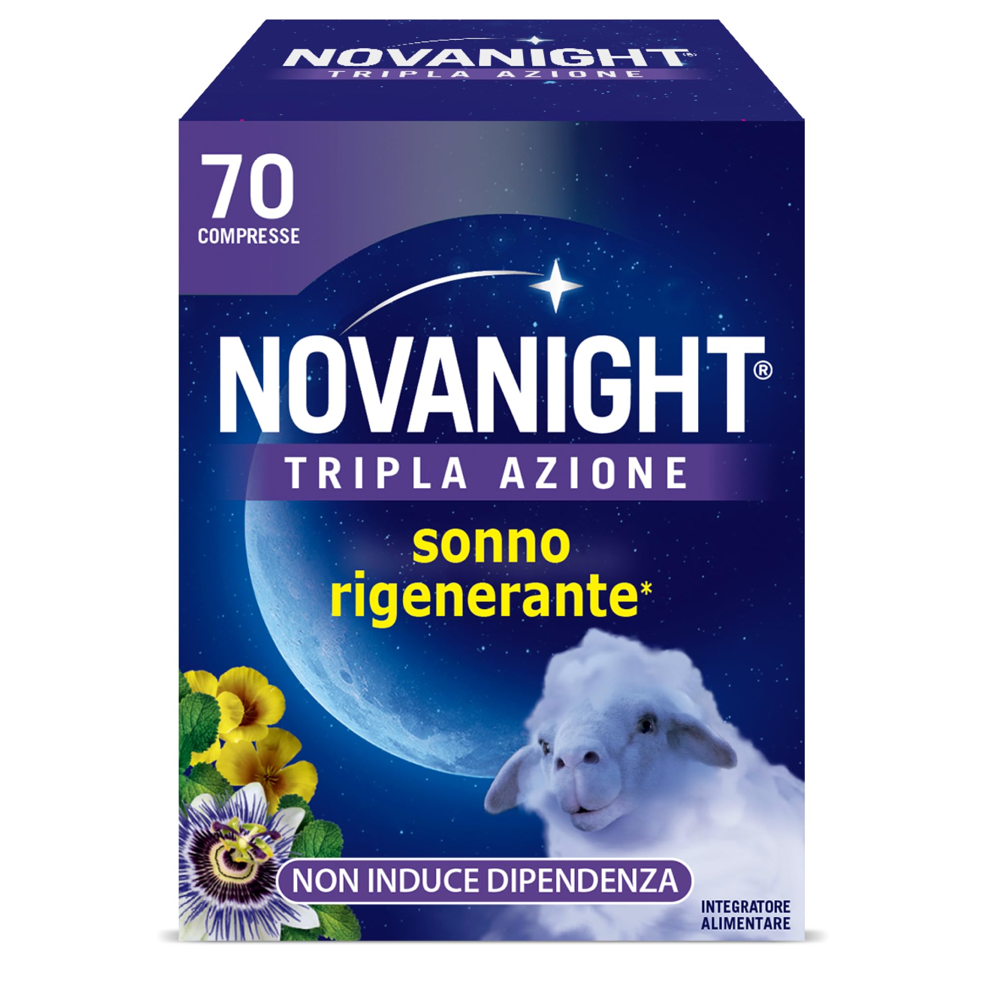 Novanight Tripla Azione Melatonina per Dormire, Integratori per Dormire, Disturb