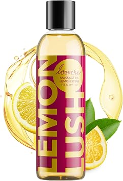 LOOVARA Massage Oil Lemon Lush 150 ml with Citrus Scent for pleasurable Massages   Premium Erotic