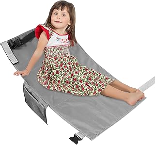 Kids Airplane Footrest, Lightweight Foldable Toddler Airplane Seat Extender Portable Toddler Travel Bed Kids Airplane Travel Essentials Airplane Travel Accessories for Kids (Gray)