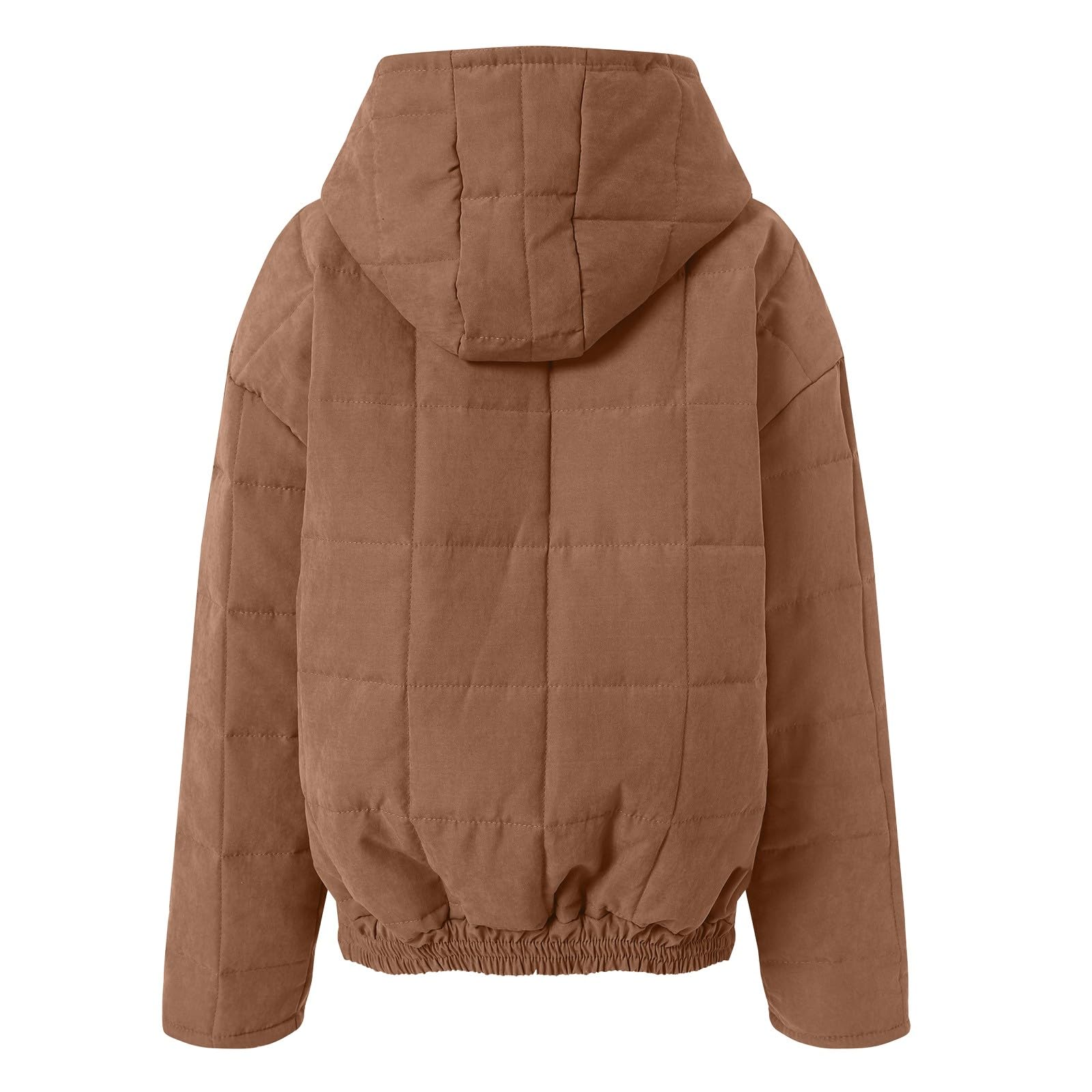 Abrigo de manga larga con capucha, cremallera y bolsillos de gran tamaño para uso informal al aire libre, comodidad y calidez en climas fríos. Ropa de abrigo de moda.