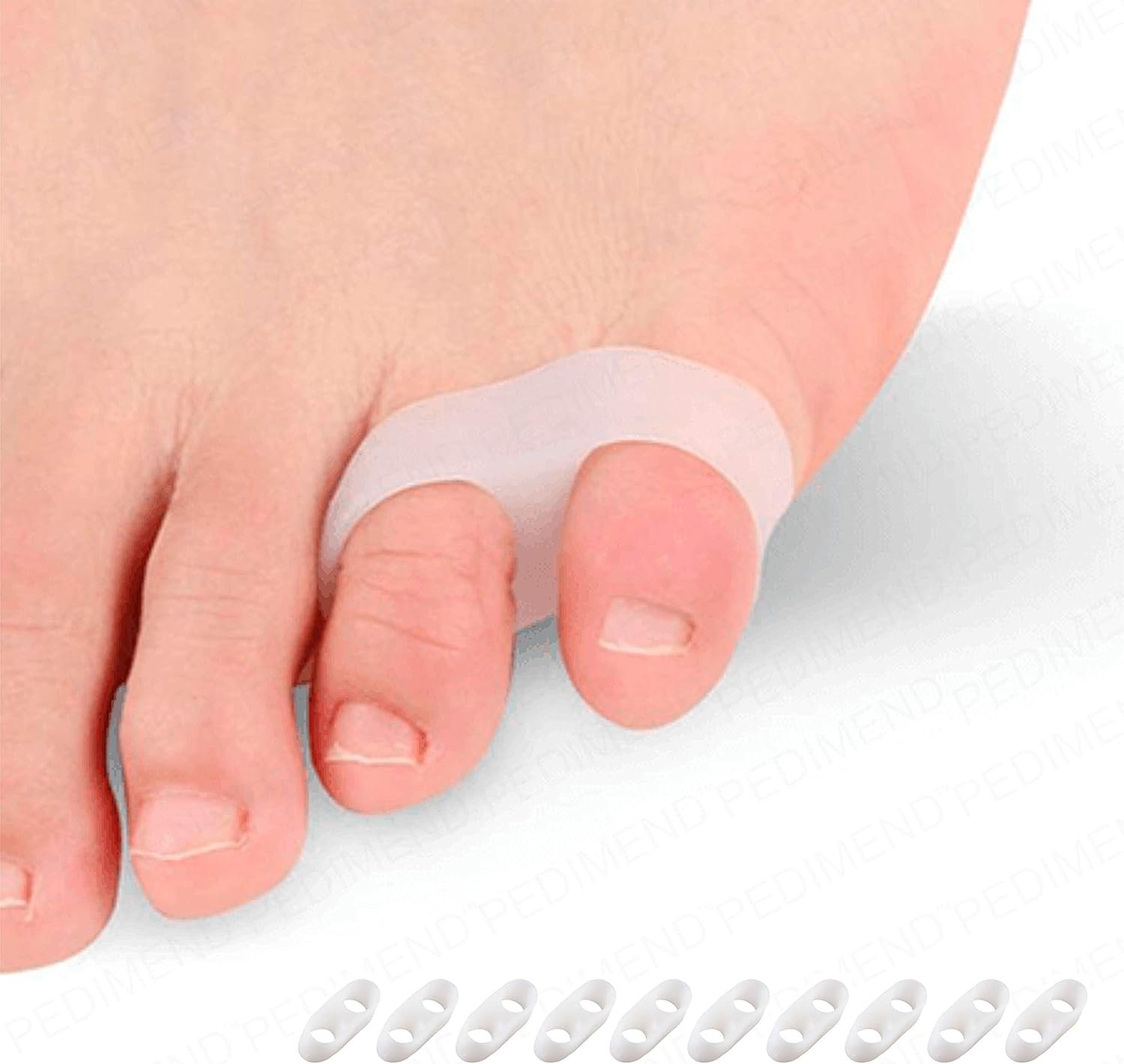 PEDIMEND Silicone Gel Toe Separator, Double Loop Pinkie Toe Separator