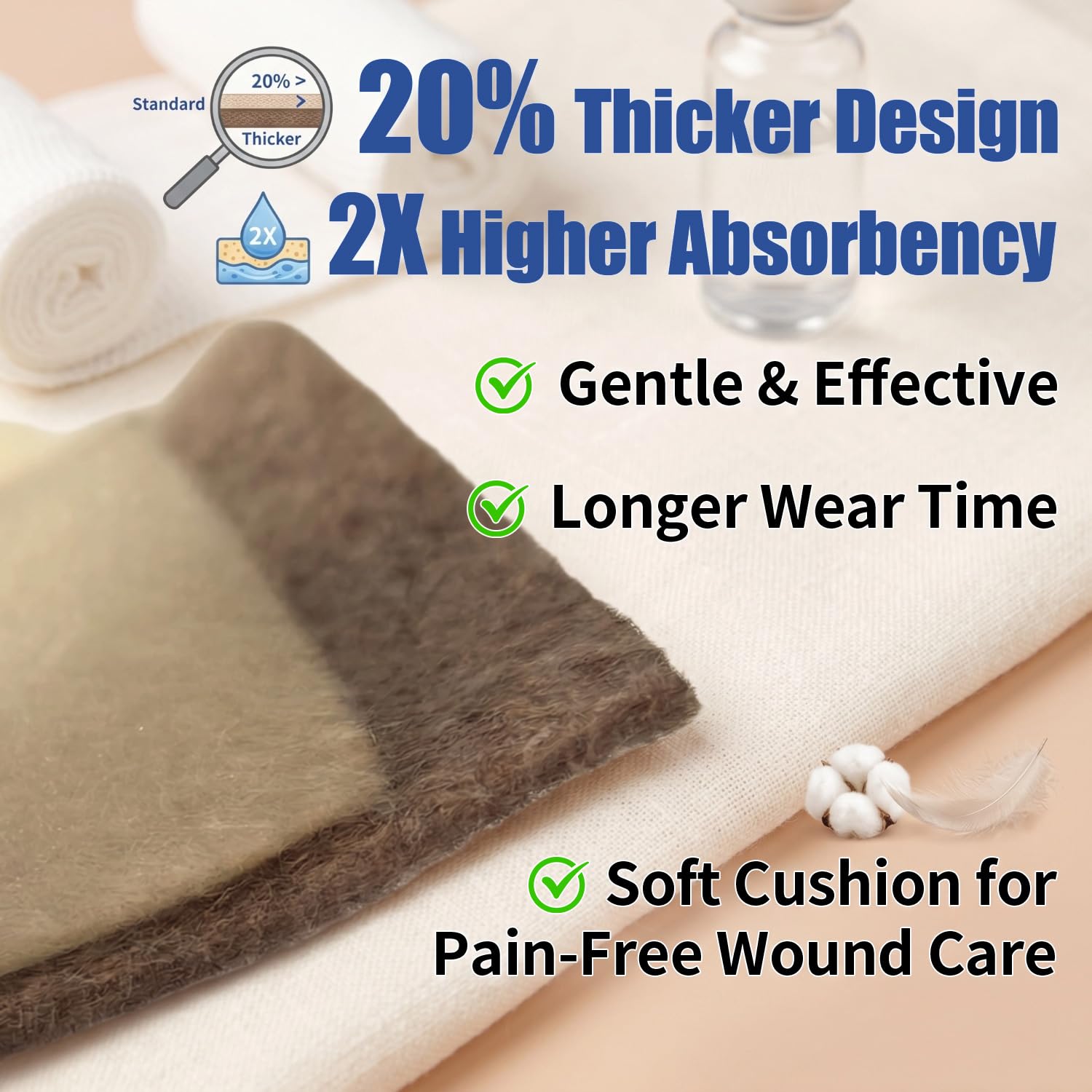 10x Silver Calcium Alginate Wound Dressing 4" x 4" + 2 PBT Bandages — Amazon image 3