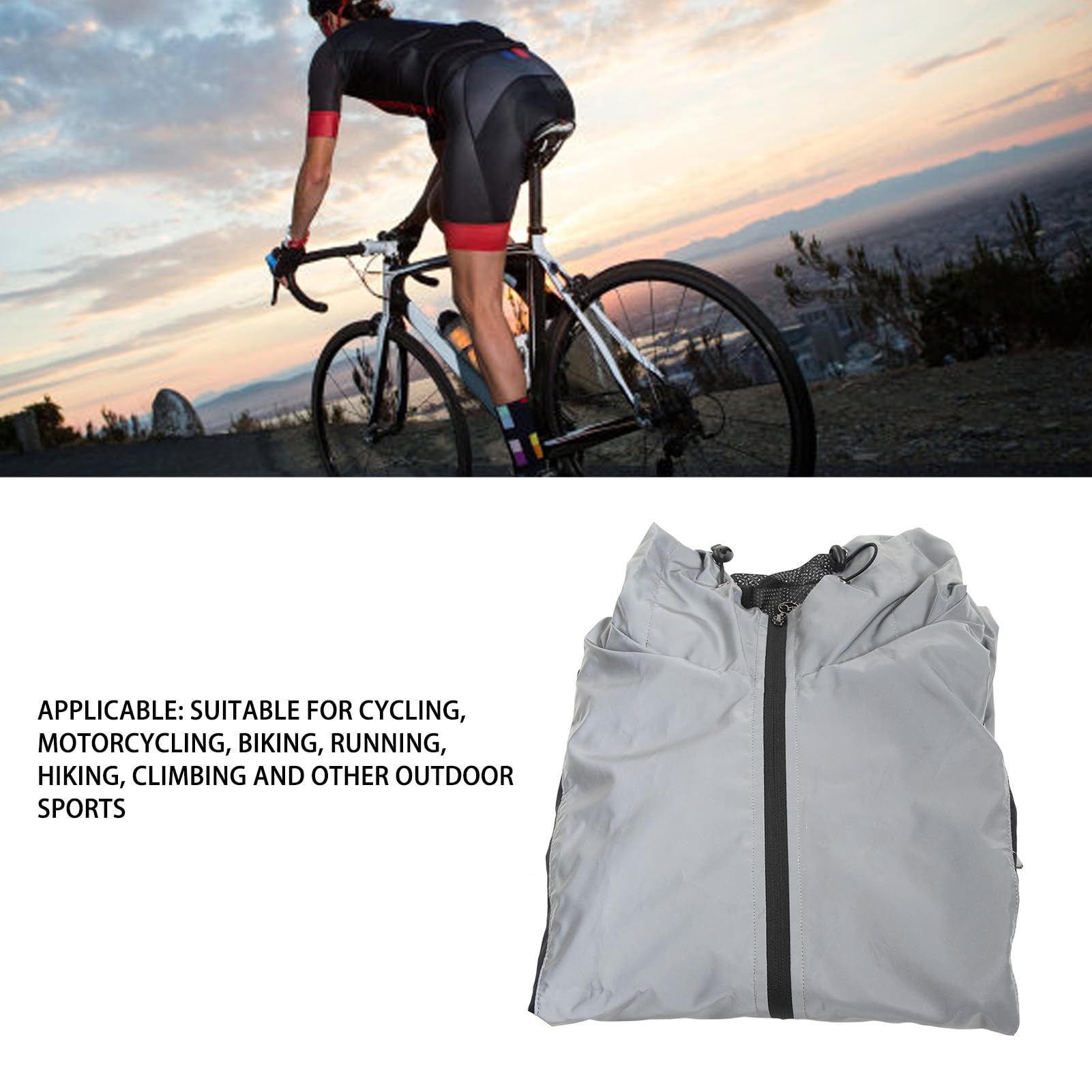 Gavigain Cycling Cycling Jackets for Men Waterproof Windbreaker with Bright Reflective Hooded Raincoat for Running Hiking Climbing (XL)