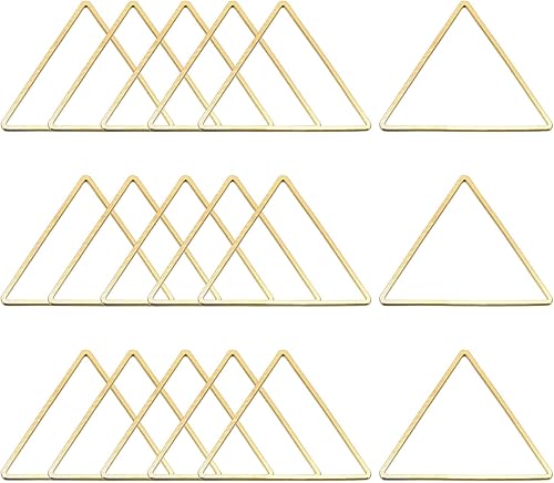 MECCANIXITY Aro de abalorios triangulares, triángulo con marco hueco, anillo de enlace geométrico para hacer joyas