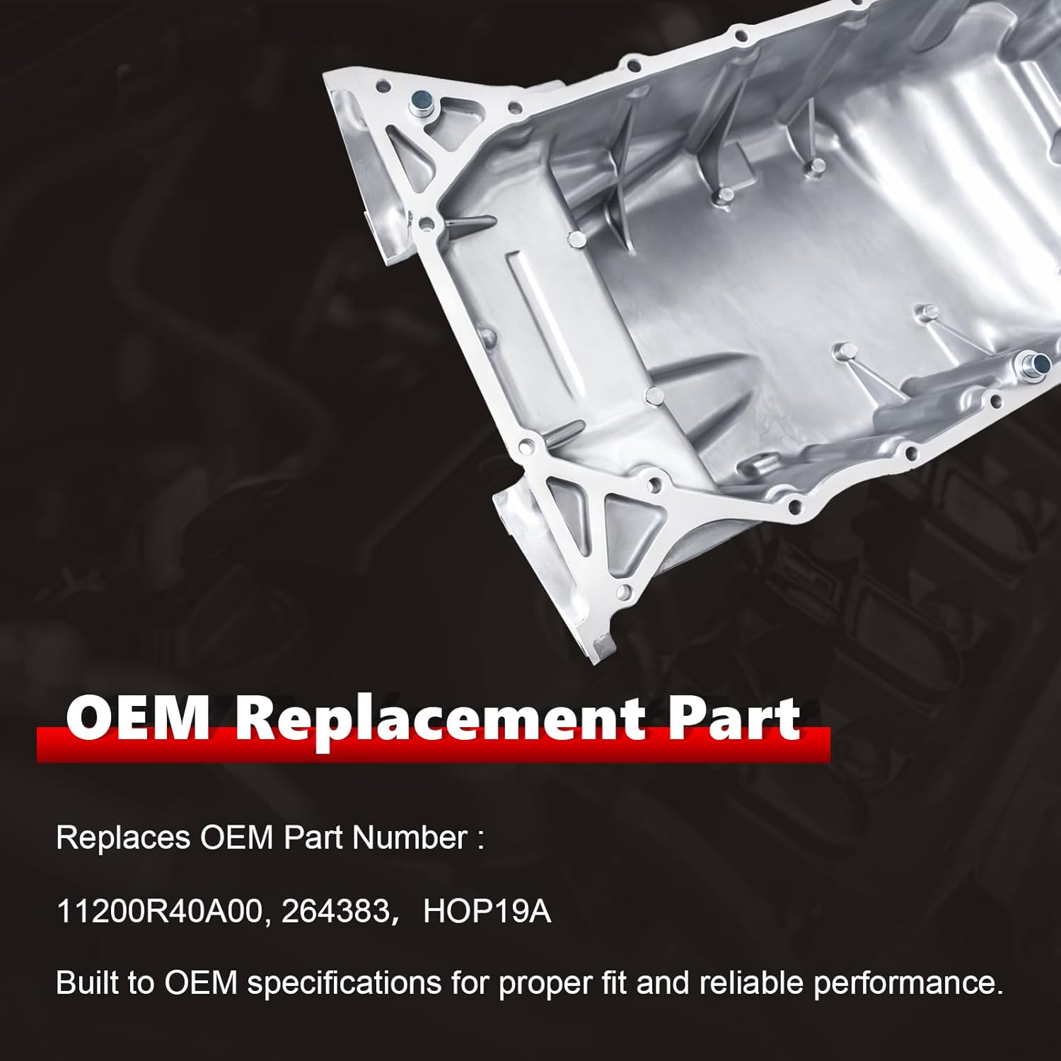 AUCERAMIC Engine Oil Pan Sump with Drain Plug Fit for 2008–2012 Honda Accord 2012–2014 Honda Crosstour 2008–2014 Acura TSX 2.4L l4 Replace 11200R40A00 264383 HOP19A