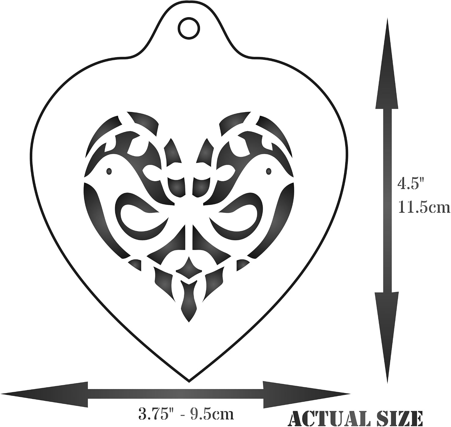 Heart Coffee Set Stencil, 3.5 x 4 inch - for Decorating Cappuccino Coffee Cupcakes Cakes Cookies