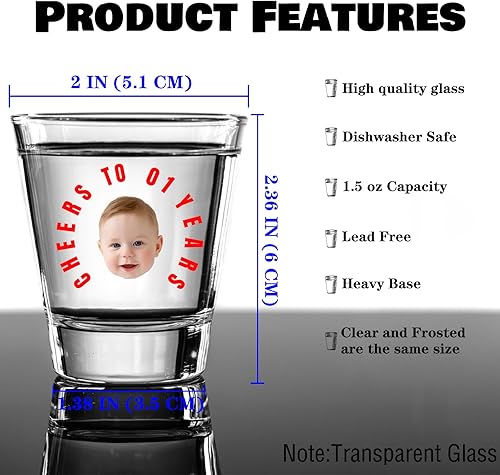 Miniatura 8 de Vasos de chupito personalizados transparentes con tu texto fotográfico, vasos de chupito esmerilados personalizados de 1.5 onzas, accesorios de