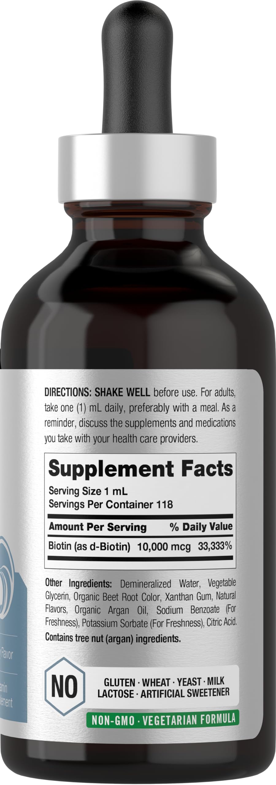 Horbäach Biotin Liquid Drops 10000mcg | 4 fl oz | Berry Flavor — Amazon image 2