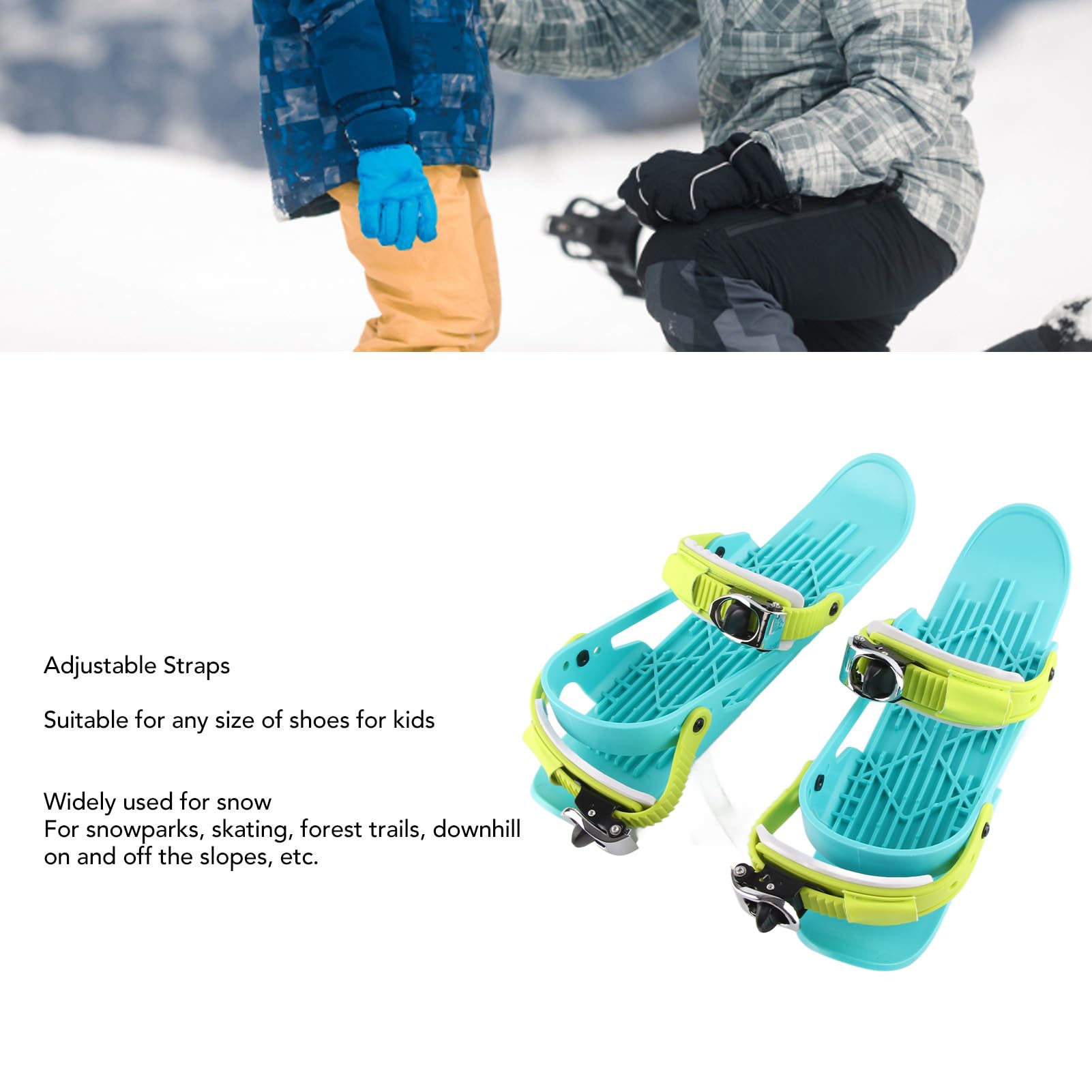 Mini łyżwy Narciarskie, Regulowane Buty Narciarskie z Klamrami ze Stali Nierdzewnej do Snowboardu Zbocza Sporty Zimowe dla Dorosłych