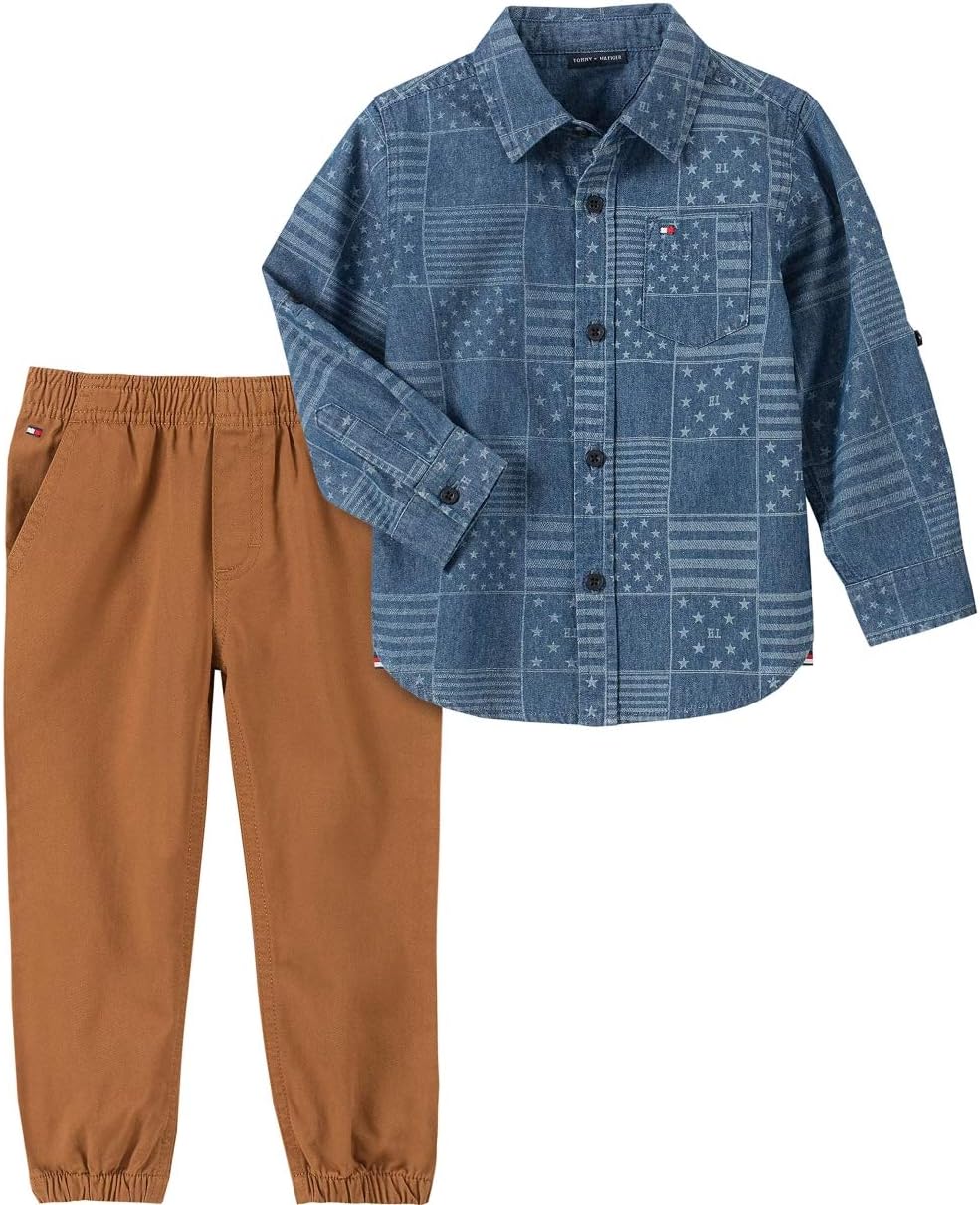 Tommy Hilfiger baby-boys 2 Pieces Shirt Pants Set