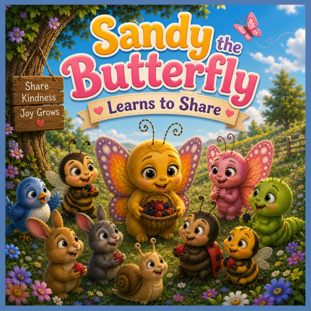 Sandy the Butterfly Learns to Share: A Heartwarming Rhyming Picture Book About Sharing, Kindness, Friendship & Generosity for Kids Ages 3–8 | Social ... for Boys & Girls (Sandy Learns Something New)